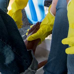 Foot washings.